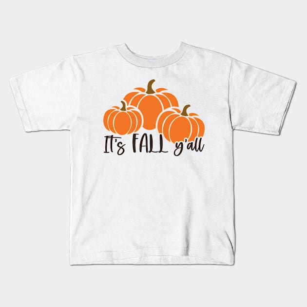 It's Fall Y'all | Fall Vibes Kids T-Shirt by Bowtique Knick & Knacks